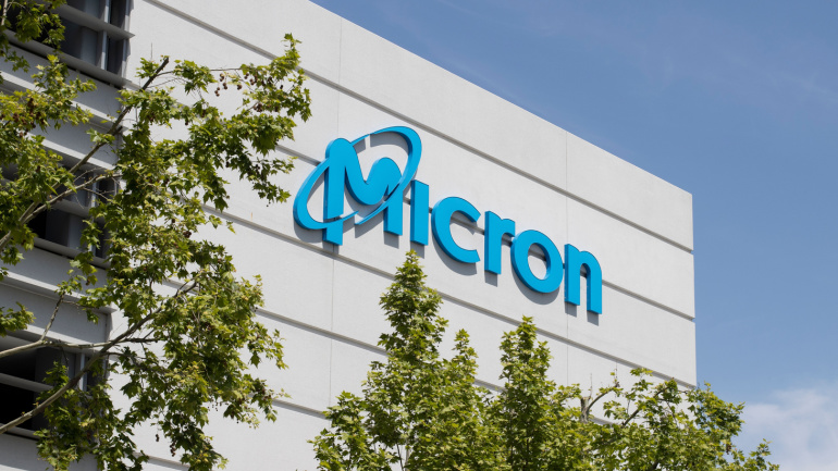Micron logo is seen at the north San Jose campus of Micron Technology, Inc., an American producer of computer memory and computer data storage, in California.