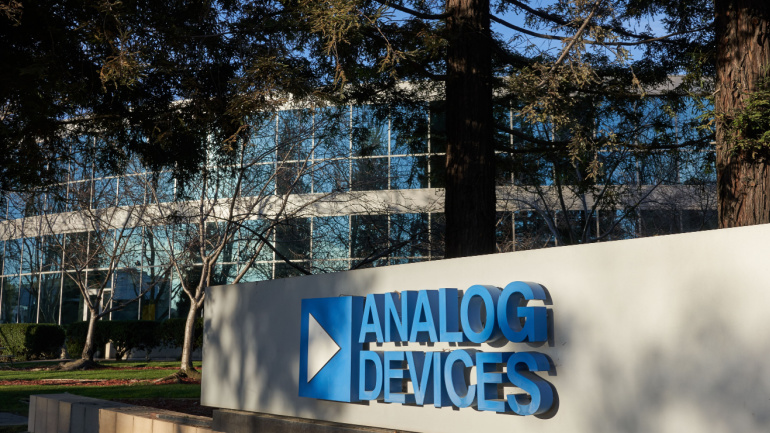 San Jose, CA, USA - Feb 12, 2020: American multinational semiconductor company Analog Devices, Inc.'s San Jose campus in the Silicon Valley. ADI Limerick