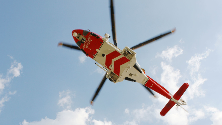 British Coastguard rescue helicopter. 999 Service