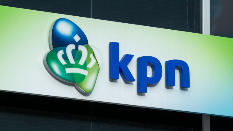 KPN store front entrance logo, technology communications company shop. KPN Youfone