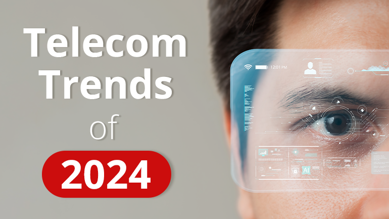Discover the trends shaping the telecom industry in 2024: self-service, VoIP migration, standalone 5G, AI integration, and sustainability.